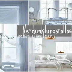 Himmelbett mit Vorhang-Ideen: Leichte Stoffe und Rollos schaffen eine verträumte Atmosphäre.