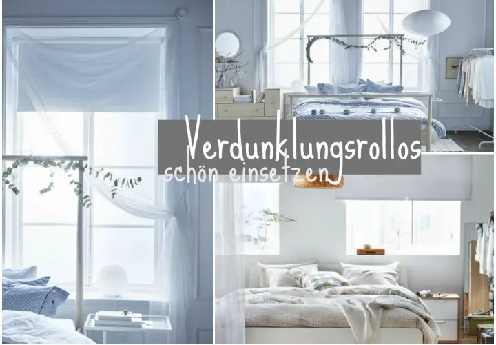 Himmelbett mit Vorhang-Ideen: Leichte Stoffe und Rollos schaffen eine verträumte Atmosphäre.