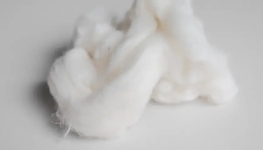 Fluffige Tencel-Fasern, bereit zum Waschen.