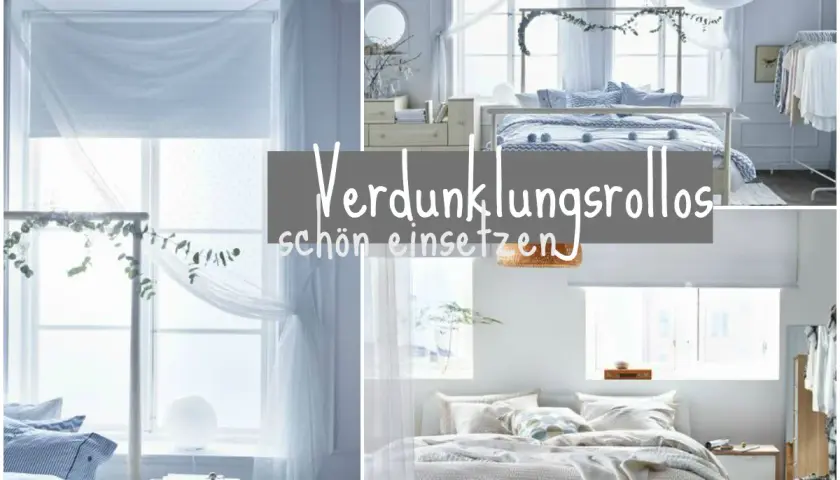Himmelbett mit Vorhang-Ideen: Leichte Stoffe und Rollos schaffen eine verträumte Atmosphäre.