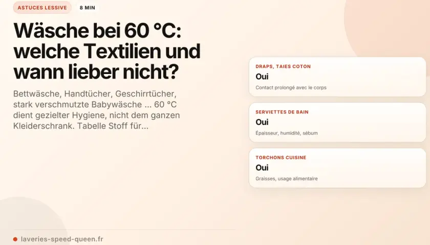 Wäsche bei 60°C: Bettwäsche, Handtücher, Geschirrtücher und stark verschmutzte Babywäsche können so hygienisch gewaschen werden.
