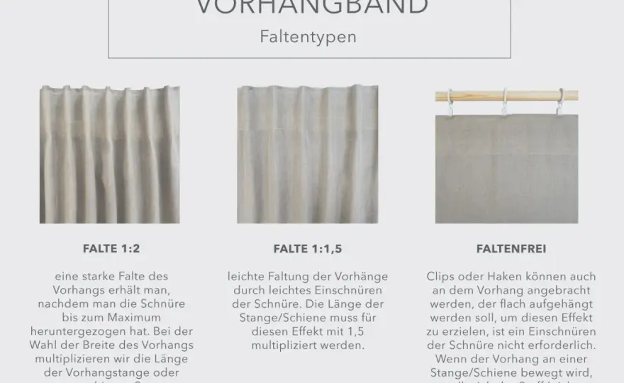 Gardinenband Arten - Welches passt? Faltenbild & Stoffmenge