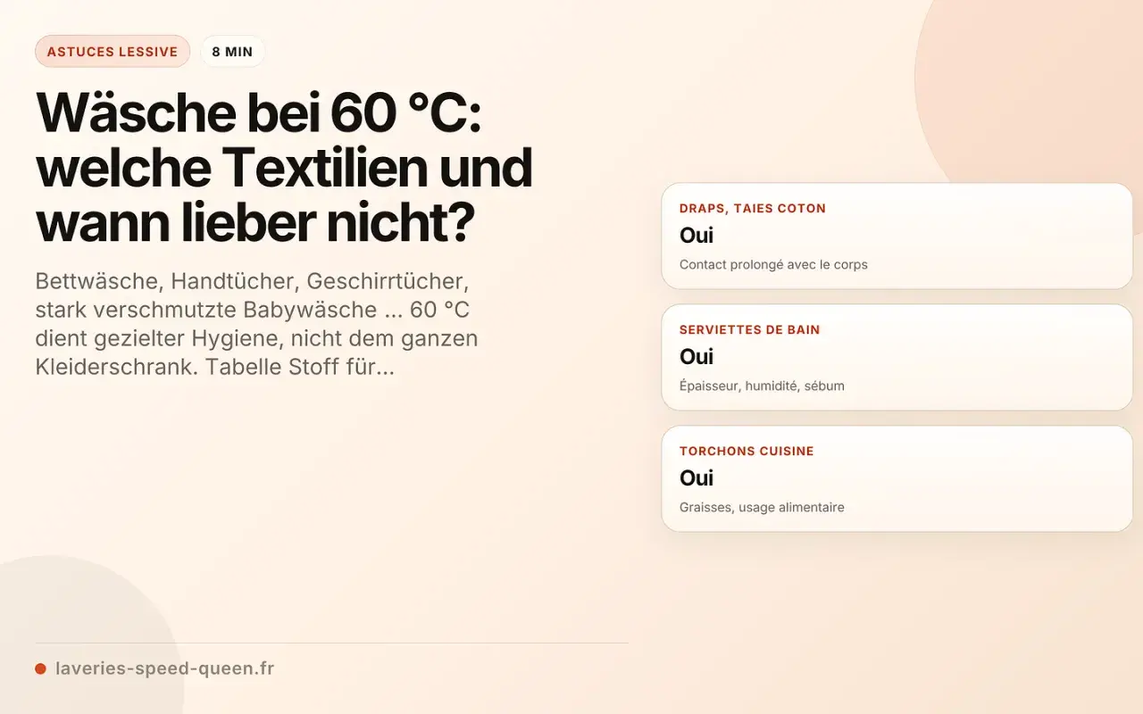 Wäsche bei 60°C: Bettwäsche, Handtücher, Geschirrtücher und stark verschmutzte Babywäsche können so hygienisch gewaschen werden.